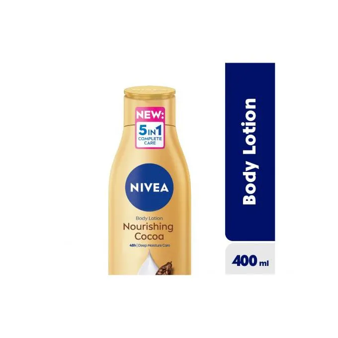 【Discounted】NIVEA Nourishing Cocoa Body Lotion 400ml.Enriched with natural cocoa butter and Vitamin E, the rich creamy formula provides deep & long-lasting moisture while smoothingway ent