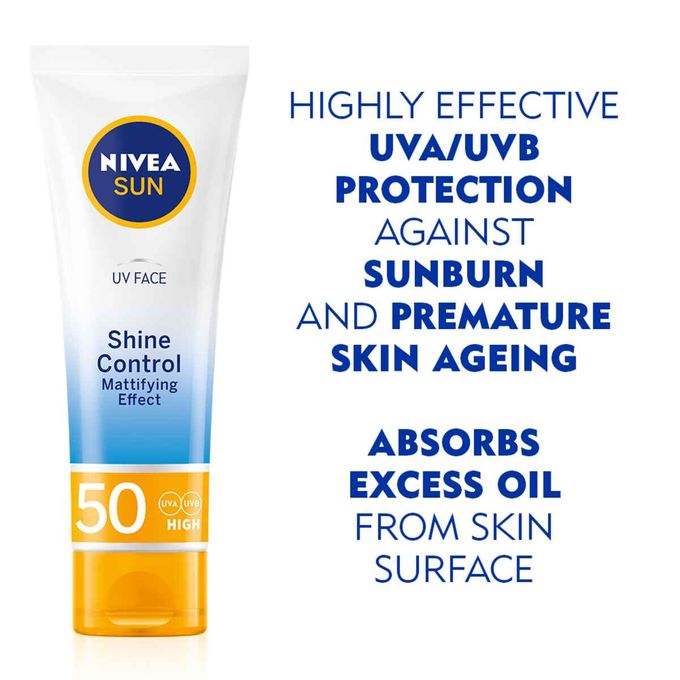 NIVEA UV Face Shine Control Cream SPF 50 – 50ml Pack of 2