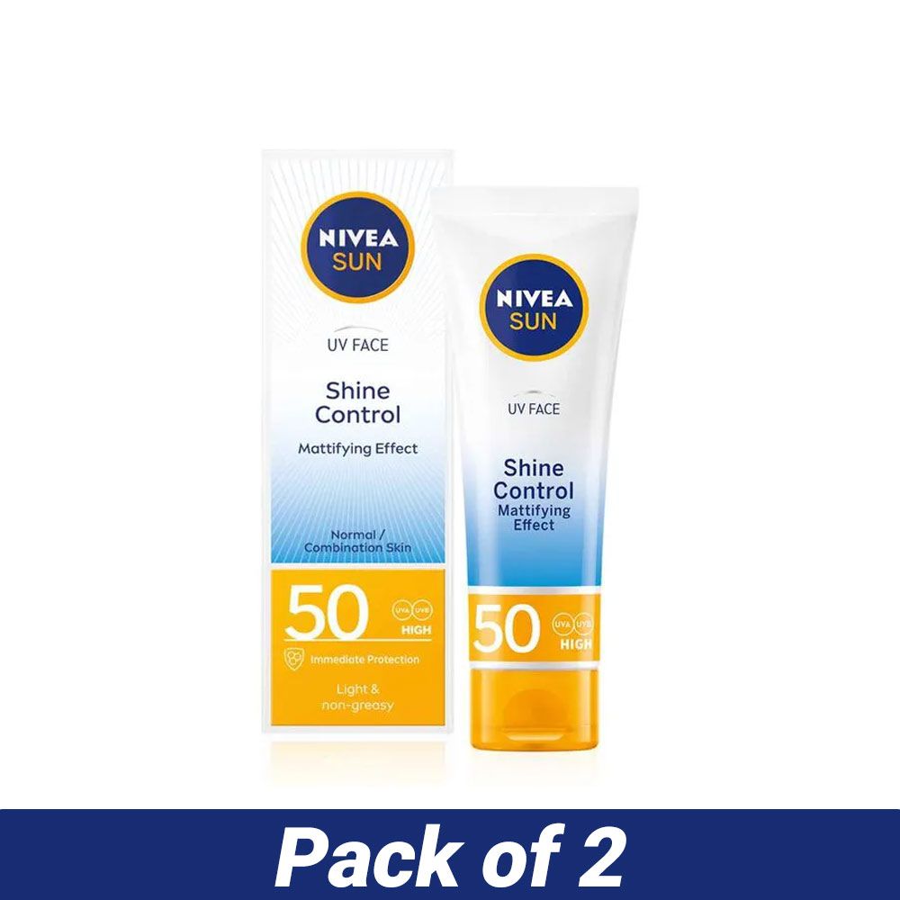 NIVEA UV Face Shine Control Cream SPF 50 – 50ml Pack of 2
