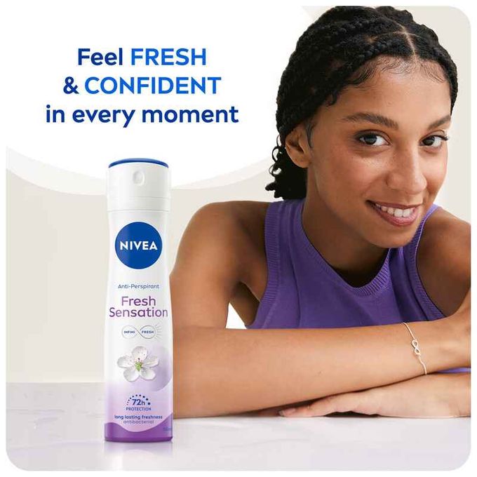 NIVEA Fresh Sensation Anti-perspirant Spray,72h – 150ml (Pack Of 2)