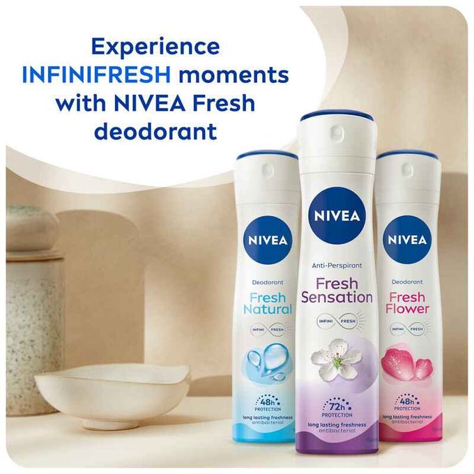 NIVEA Fresh Sensation Anti-perspirant Spray,72h – 150ml (Pack Of 2)