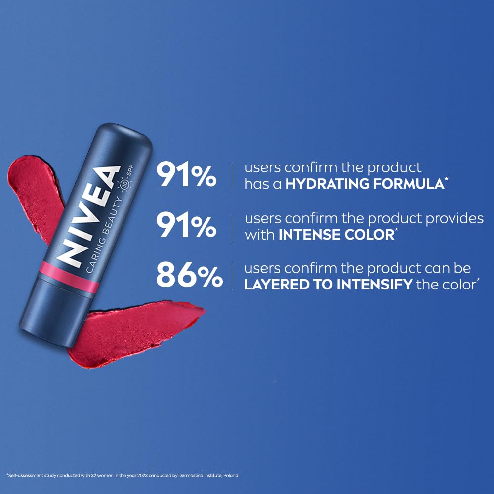 NIVEA Lip Caring Beauty Pink Lip Balm | Lip & Cheek Tint with SPF 30