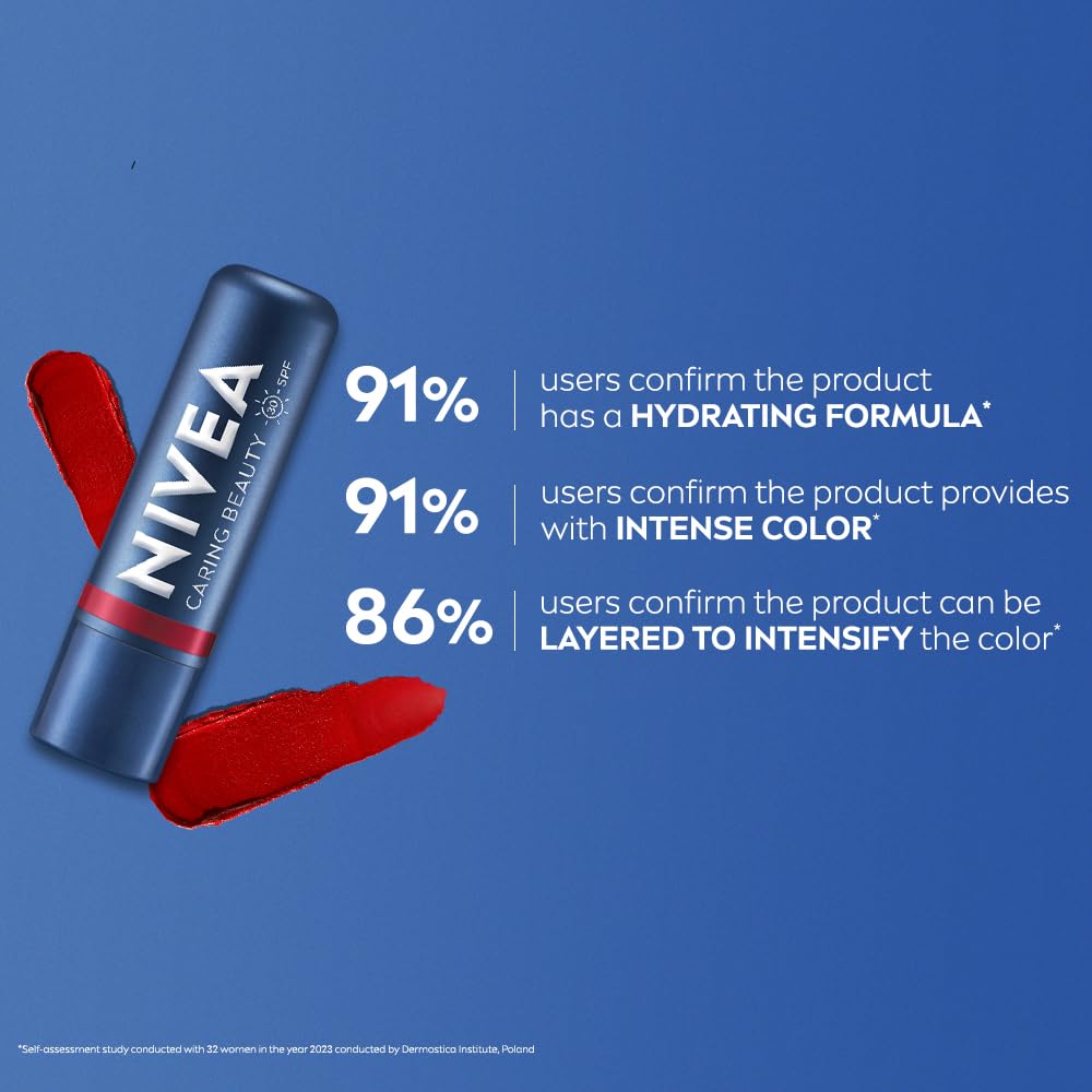 Nivea Lip Caring Beauty Red Lip Balm  Lip & Cheek Tint with SPF 30