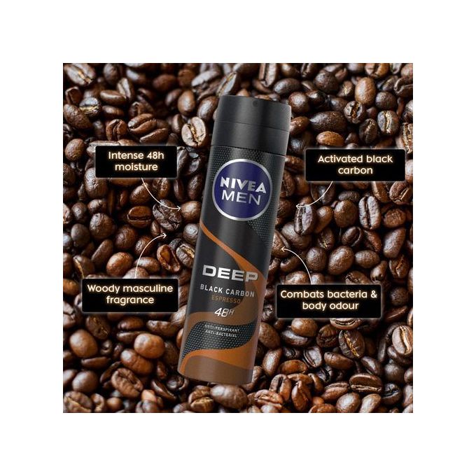 Nivea Men Deep Espresso Antibacterial Anti-Perspirant Spray 48h - 150ml