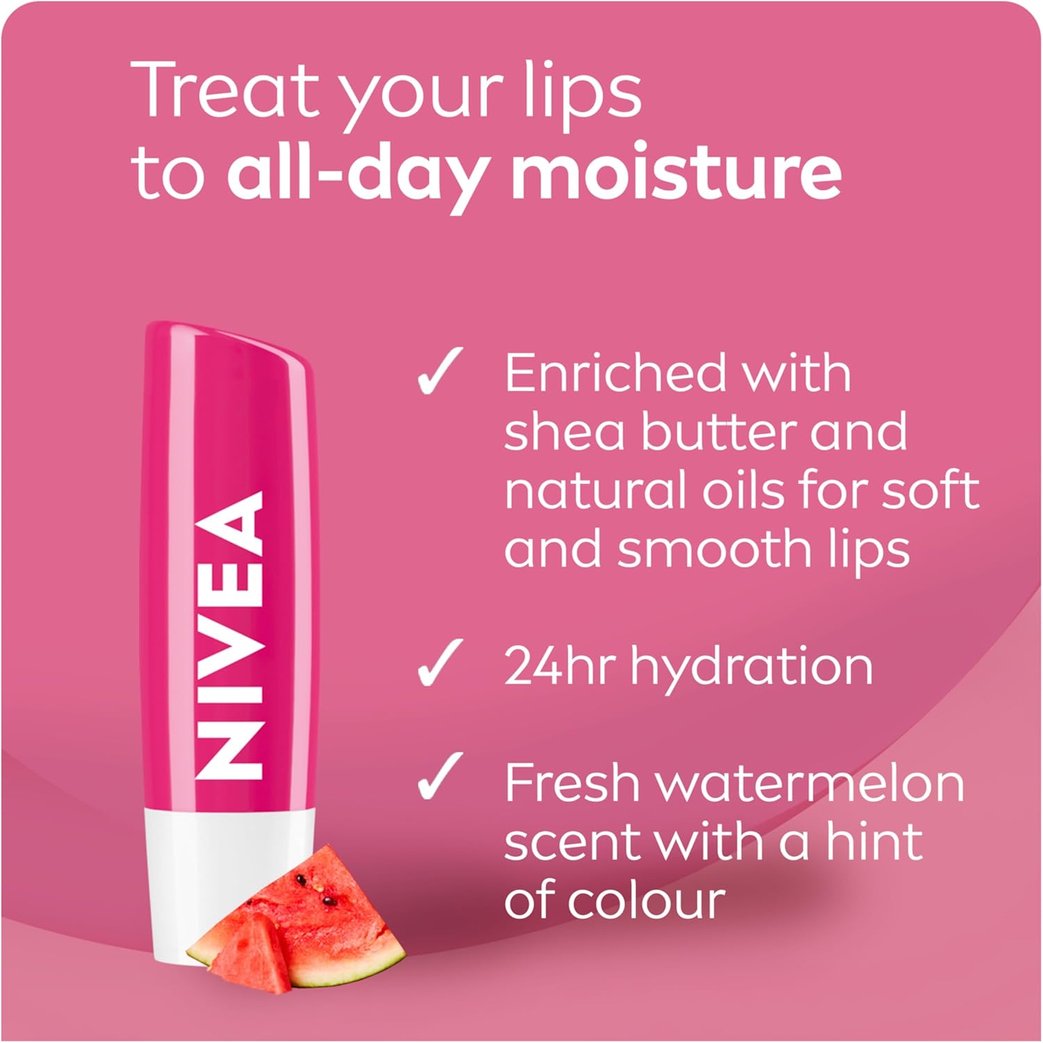 【Discounted】(PACK OF 2) NIVEA Watermelon Shine Lip Balm 4.8g
