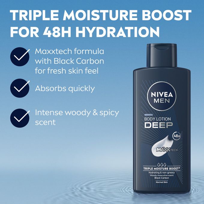 【Pack of 2】NIVEA Deep Impact Body Lotion for Men 400ml