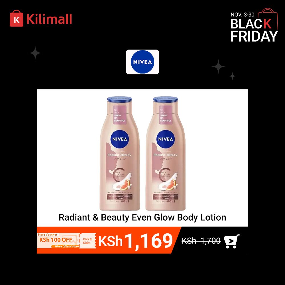 NIVEA Radiant & Beauty Even Glow Body Lotion For Women - 400ml - Pack Of 2