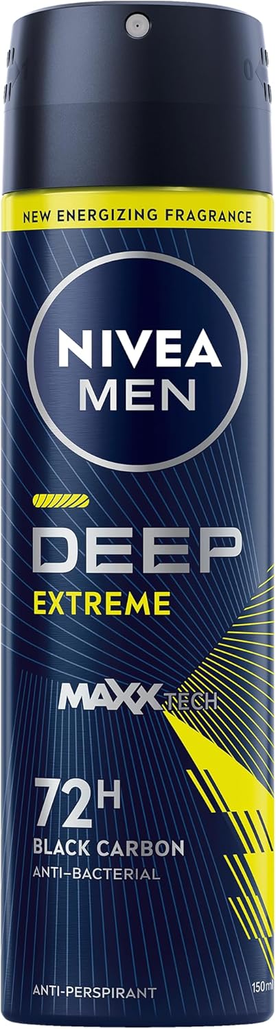 NIVEA Men Deep Extreme MaxxTech, Antiperspirant for Men, Spray 150ml