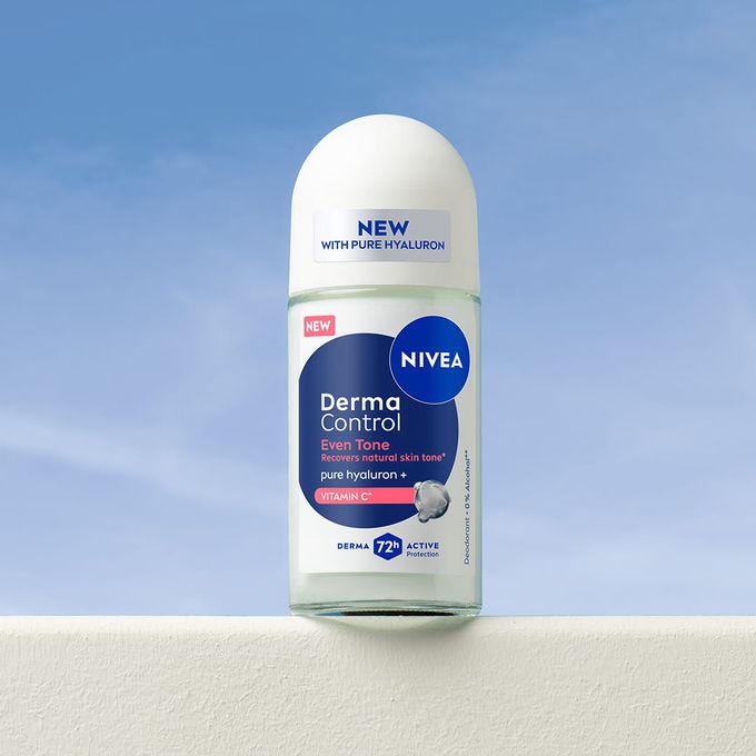 Nivea Derma Control Natural Tone Anti-Perspirant Roll-on For Women, 72h – 50ml (Pack of 2 )