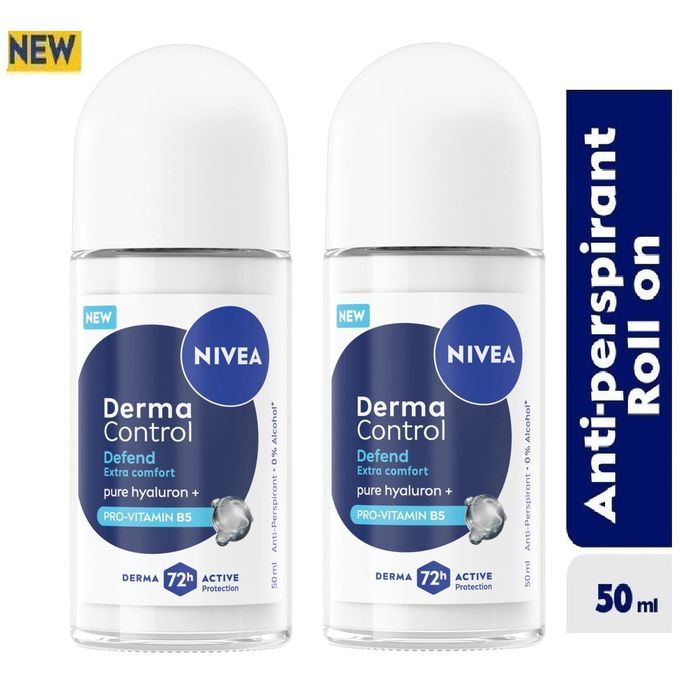 Nivea Derma Control Defend Anti-Perspirant Roll-on For Women, 72h – 50ml (Pack of 2)