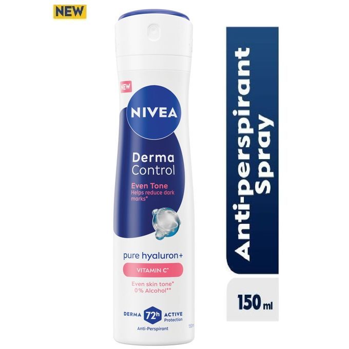 NIVEA Derma Control Natural Tone Anti-Perspirant Spray For Women, 72h– 150ml