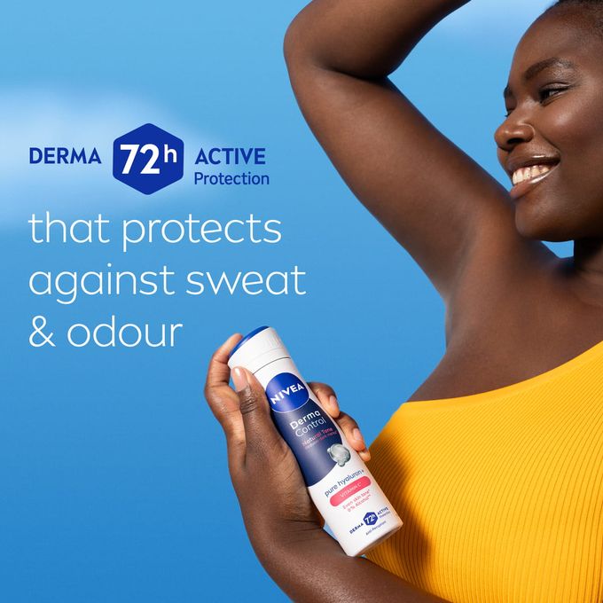NIVEA Derma Control Natural Tone Anti-Perspirant Spray For Women, 72h– 150ml(Pack of 2)
