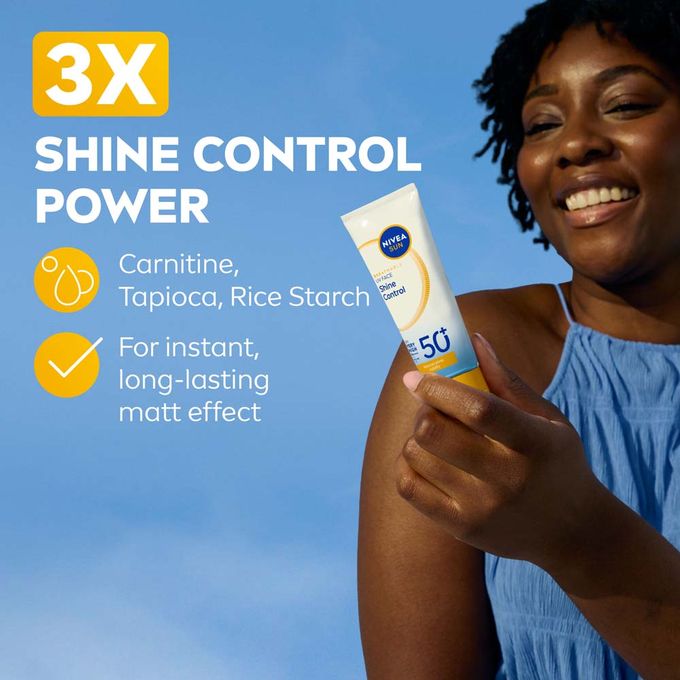 【Discounted】NIVEA UV Face Shine Control Cream sunscreen SPF 50- 50 Ml