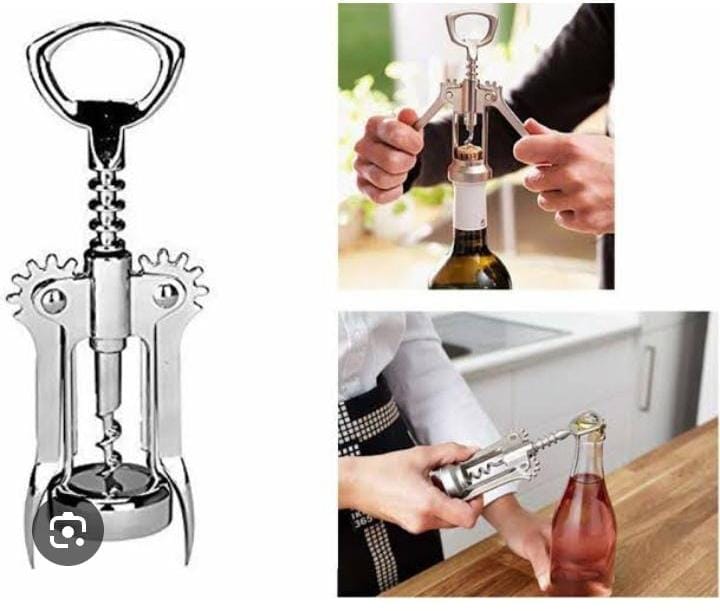 Metallic aluminium kitchen wine opener
