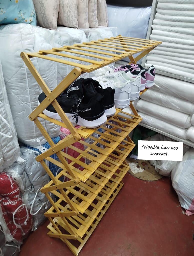 Strong and durable Foldable 6 Layers Bamboo shoe rack/Organizer