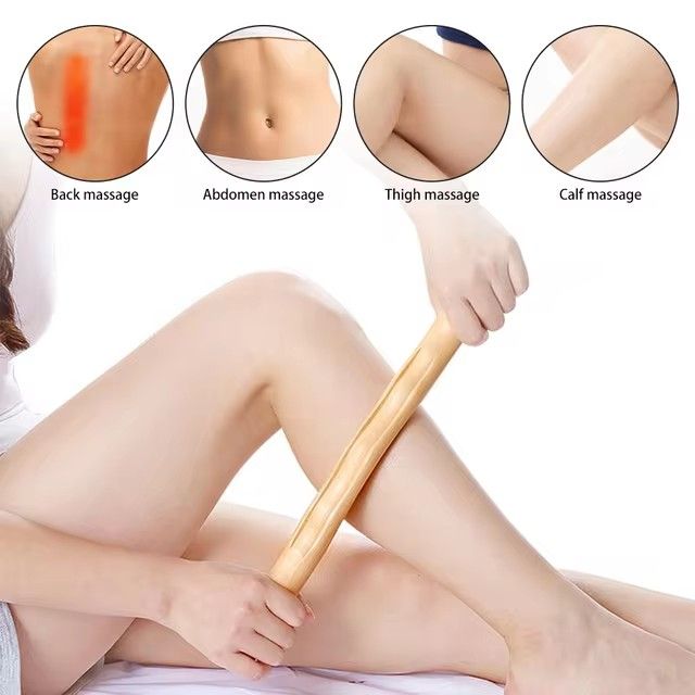 Wooden Gua Sha stick body massage tool...Abdominal cellulite massage back pain relief wood therapy massage cup with 8 beads handheld