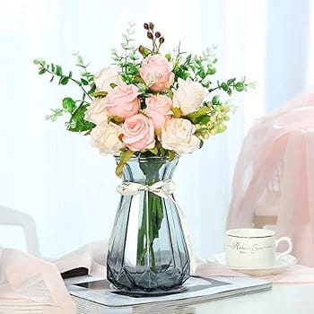 Small size Diamond round Home Deco Flower flower Vase with glass material and size of 9cmx18cm