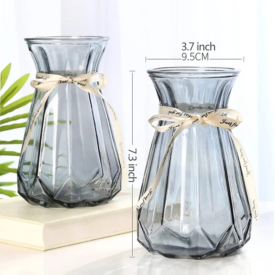 Small size Diamond round Home Deco Flower flower Vase with glass material and size of 9cmx18cm