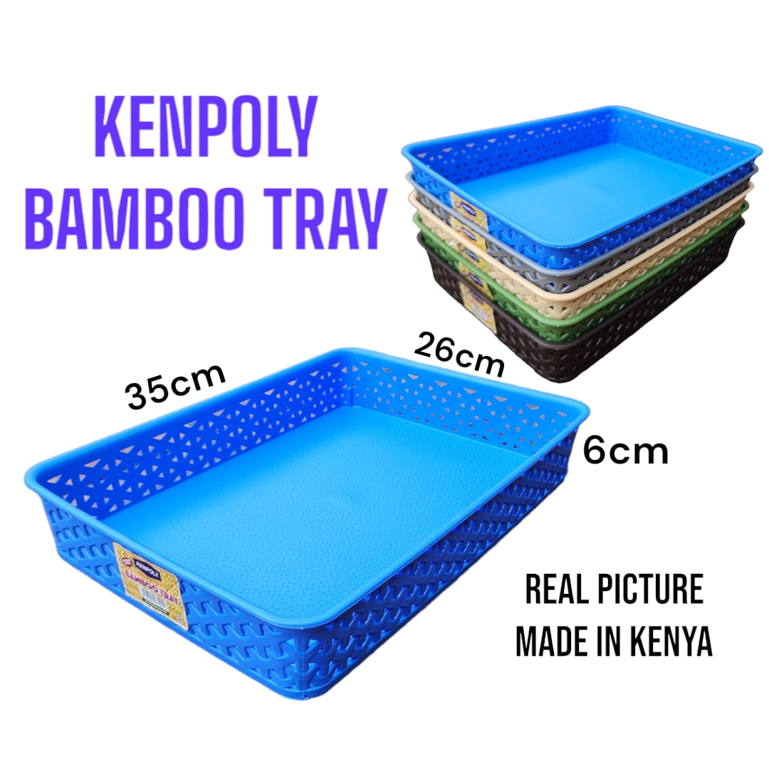 KENPOLY BAMBOO HEAVY PLASTIC HOME/OFFICE TRAY