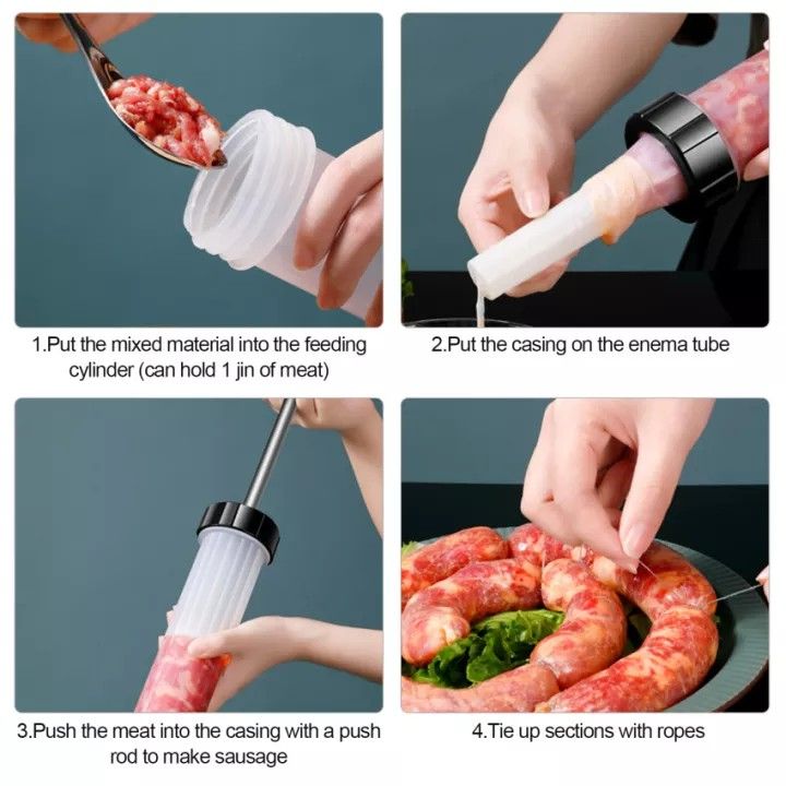 Kitchen manual sausage maker...sausage stuffer machine,meat stuffer filler....Filling tool for begginner salami maker