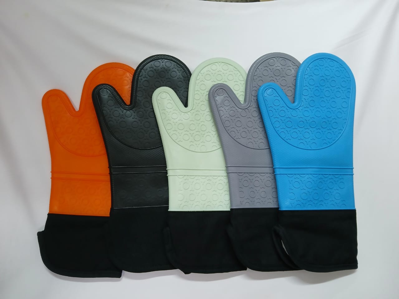 A pair of Silicone oven gloves