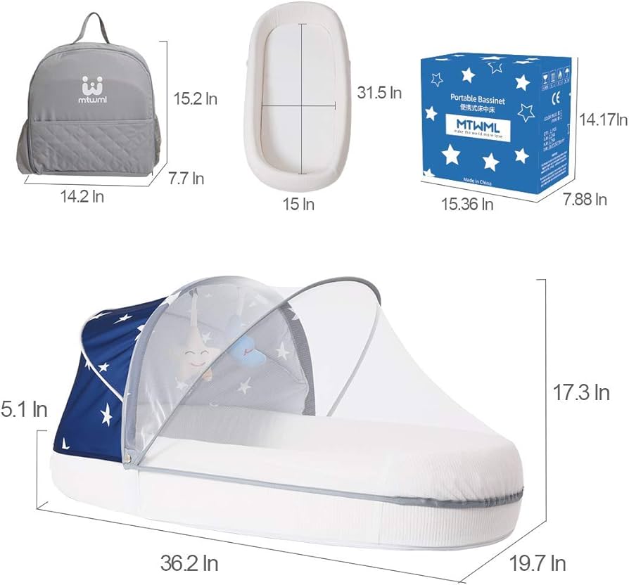 High quality seedfuture Lounger baby portable bed...it consist of bed sarrounding,a matress,a Tent, a Mosquito net,2pcs Dolls,a Storage bag attached to the matress