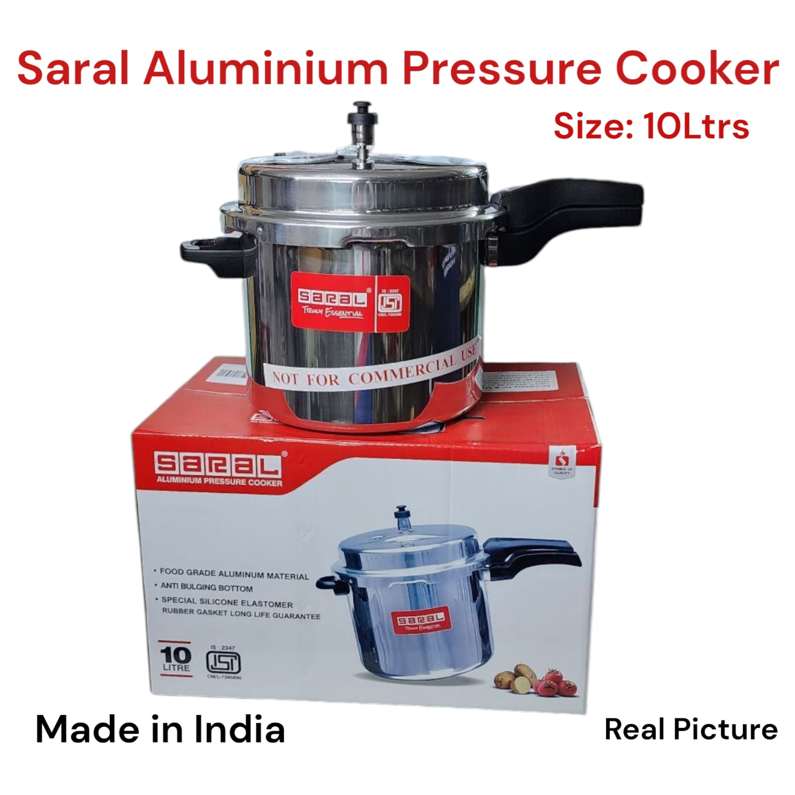 Heavy Saral Aluminium kitchen Pressure cooker
