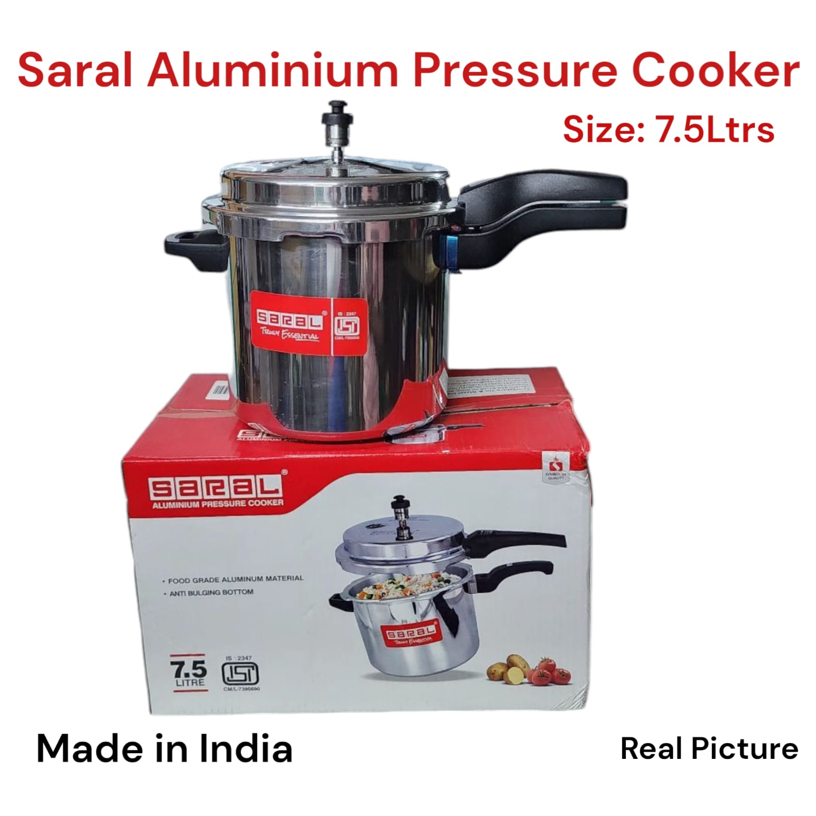 Heavy Saral Aluminium kitchen Pressure cooker