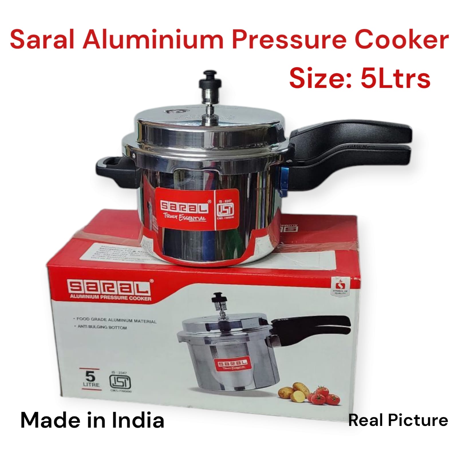 Heavy Saral Aluminium kitchen Pressure cooker