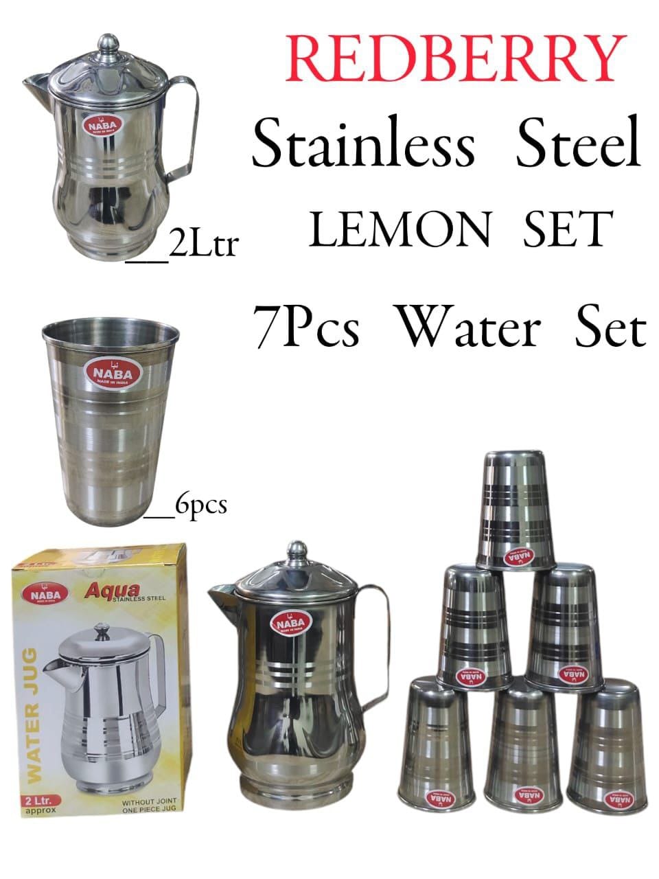 7pcs Stainless steel kitchen water/Lemon Set...6pcs stainless steel glasses and 1pcs jug