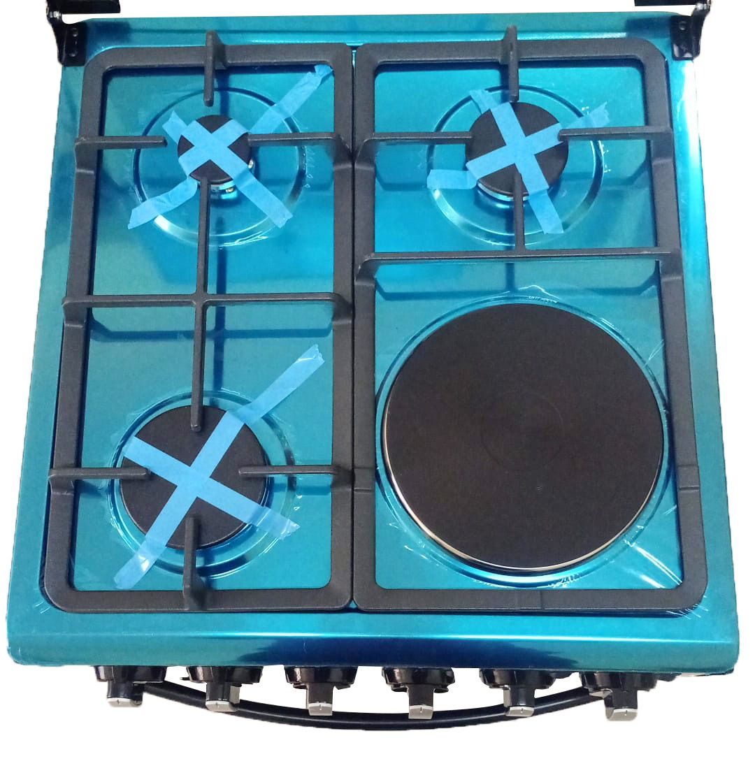 ROCH Free Standing Cooker 3 Gas Burners + 1 Hotplate  50x50  RGC-50G1EO-G (B ) Electric Oven With Upper And Down Heating Tube High Quality Burners