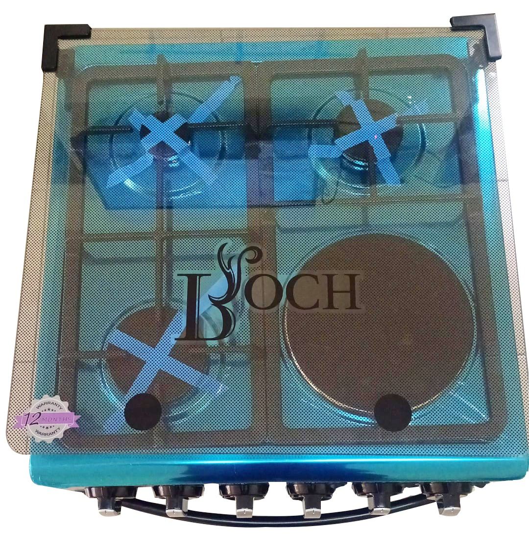 ROCH Free Standing Cooker 3 Gas Burners + 1 Hotplate 60x60 RGC-60G1HO-G (B) Electric Oven With Upper And Down Heating Tube