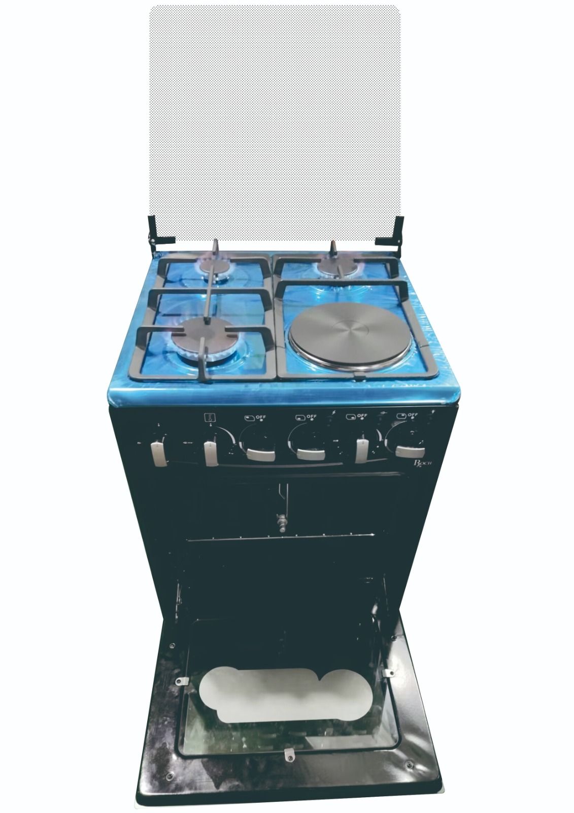 ROCH Free Standing Cooker 3 Gas Burners + 1 Hotplate  50x50  RGC-50G1EO-G (B ) Electric Oven With Upper And Down Heating Tube High Quality Burners