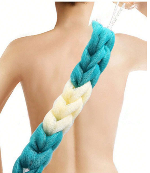 Exfoliating Bath Sponge Shower Pouf Loofah Back Scrubber Mesh Strap Assorted Colours