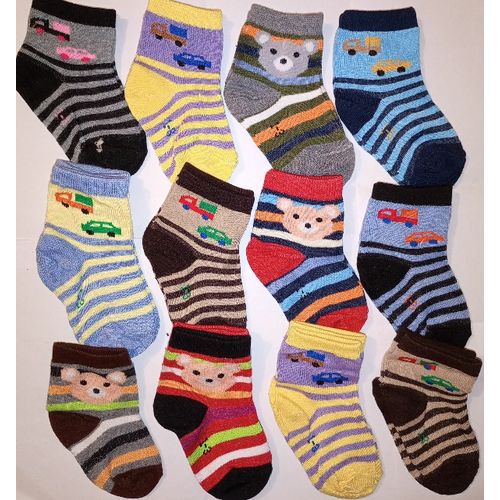12 Pairs/lot Baby Socks 0-12 Months Assorted