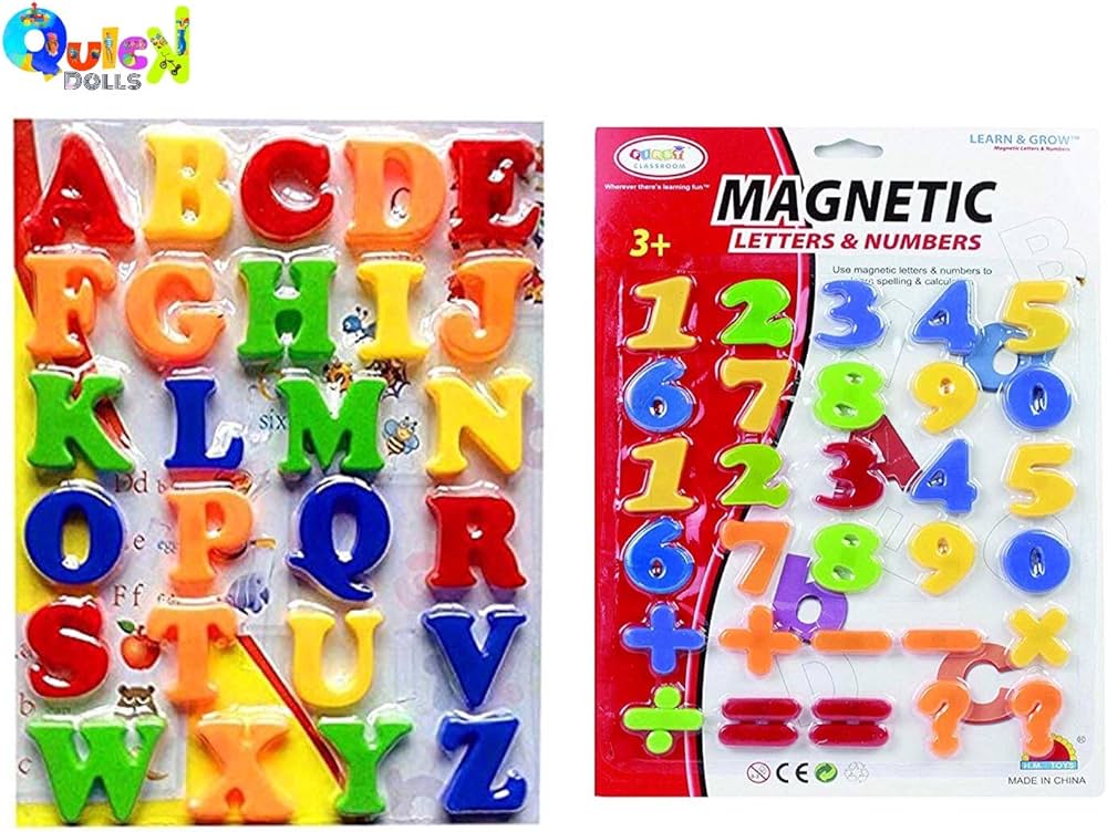 Big Size Early Learning Colourful Magnetic Letters & Numbers - Stick On Fridge Magnetic Alphabets - Big Size