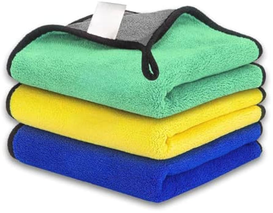 Heavy Microfiber Cloth for Home - dish cloth, Car Cleaning and Detailing Double Sided, Extra Thick Plush Microfiber Towel Lint-Free - pack of 6