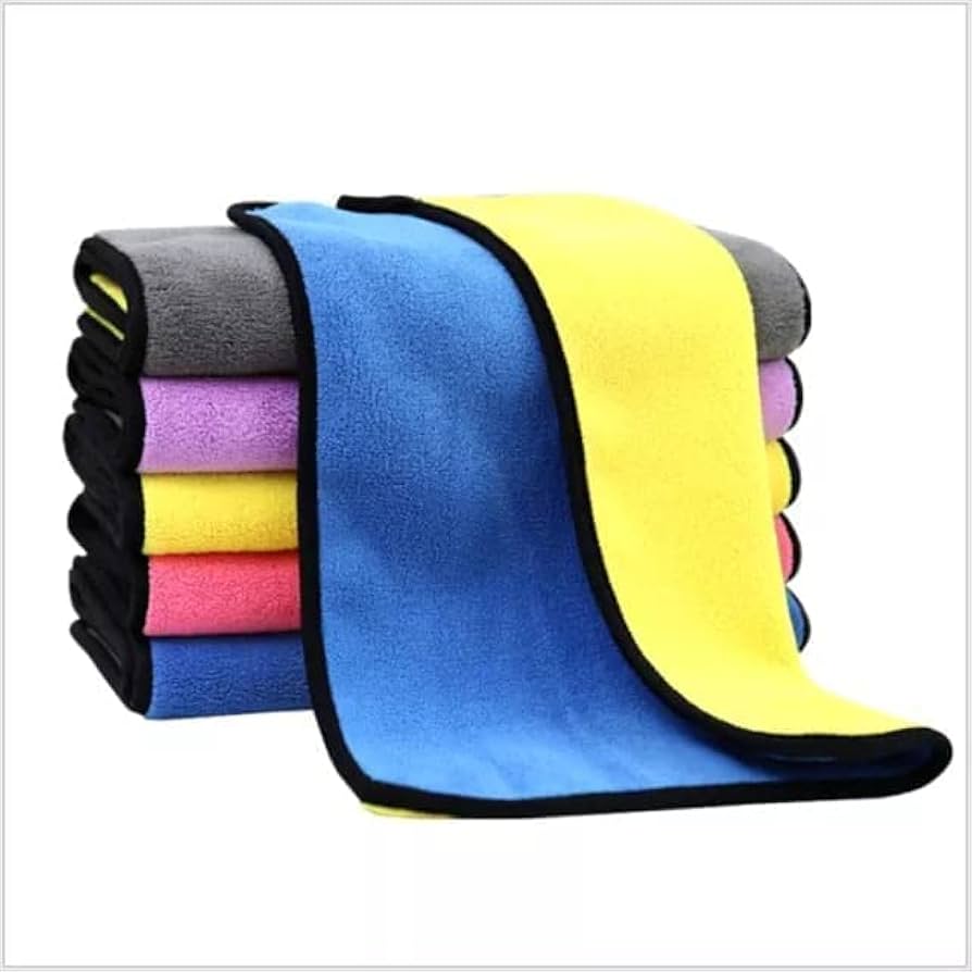 Heavy Microfiber Cloth for Home - dish cloth, Car Cleaning and Detailing Double Sided, Extra Thick Plush Microfiber Towel Lint-Free - pack of 6