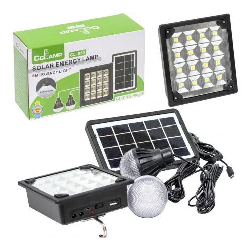 CcLamp Solar Energy LED Lamp 20W & 5V Micro USB Charge Port CL-053