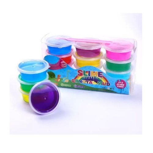Crystal Mud DIY Science Slime Kit Toy For Kids Girls Boys Ages 6+ Year (Pack Of 12)
