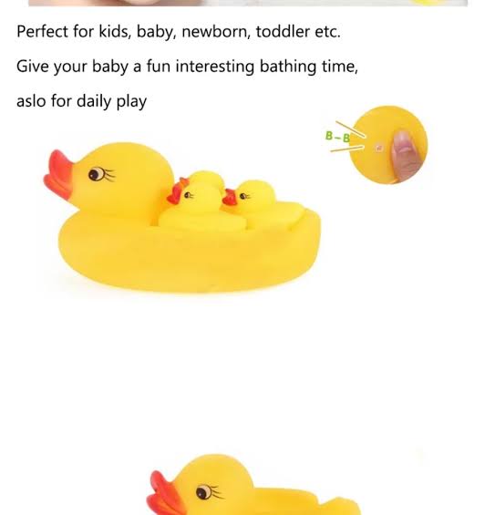 Cute Yellow Duck Family Set Baby Bathing Toys Pack of 4 Yellow Rubber Squeaky Lovely Ducklings