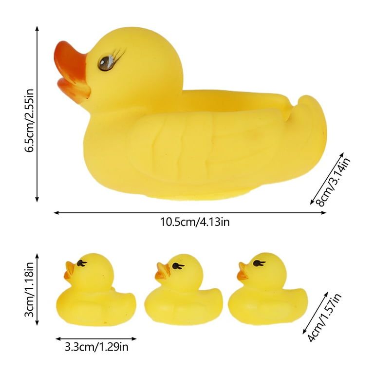 Cute Yellow Duck Family Set Baby Bathing Toys Pack of 4 Yellow Rubber Squeaky Lovely Ducklings