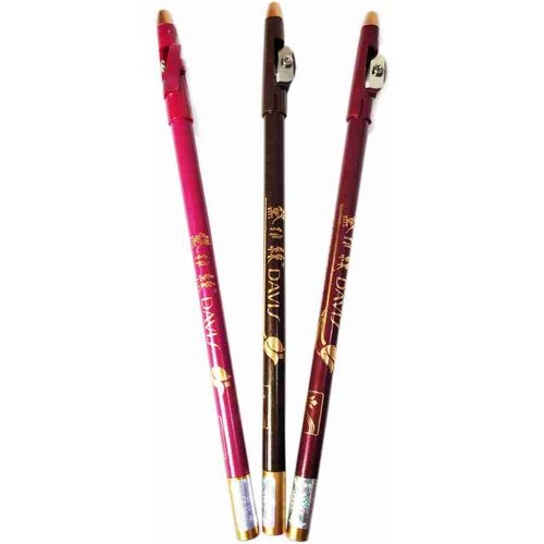 3 Pcs Eye And Lip Liner Pencils - Brown, Maroon + Pink