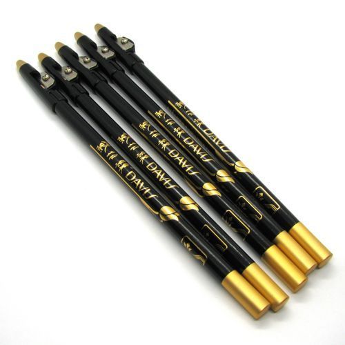 6Pcs Davis Eye and Lip liner Pencil Extra Water Proof Protaction, Matte Finish  Black