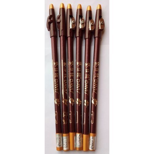 6Pcs Davis Eye and Lip liner Pencil Extra Water Proof Protaction, Matte Finish  Black view 2