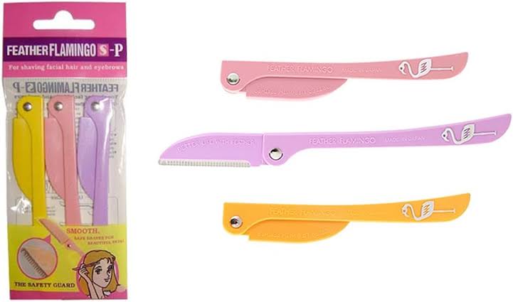 Feather Flamingo 3 In 1 Razor For Face,Neck, Eyebrows And Body Shaving Hair Removal Tool