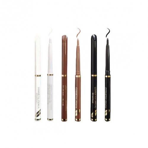 Miss Look Hairline Pen - Eyeliner Pencil Waterproof Kajal/ Beard Shaping Pen Black White Brown 6pcs