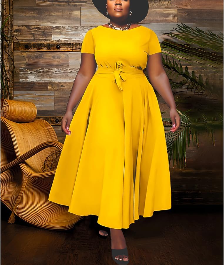 Classy One Shoulder Adjustable Sloping Neck Tie Waist Slim Fit Midi Dress Maxi Dress for Women