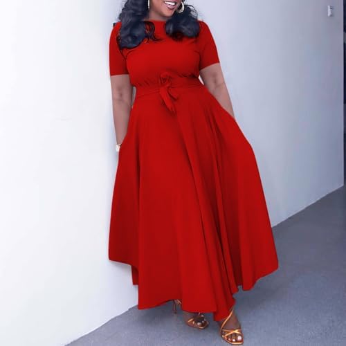 Classy Maxi Dress Adjustable Sloping Neck Tie Waist Slim Fit Midi Dress A shaped for Women - Navy Blue