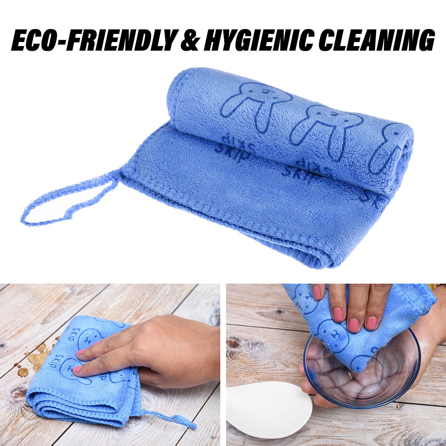 Cartoon Face Wash Towel Nano Microfiber Hand Kitchen Towels - 1pc